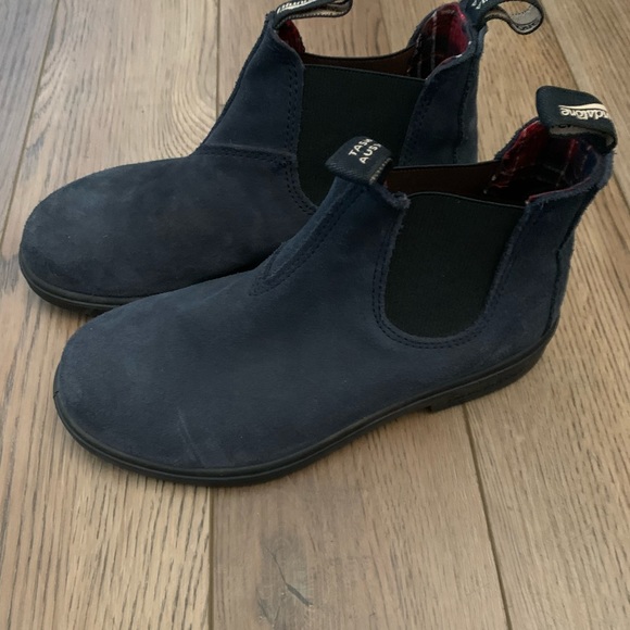 Blundstone Shoes Childrens Navy Suede Blundstones W Red Plaid